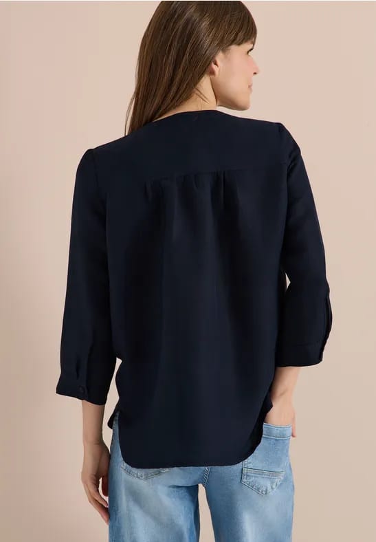 3/4 mouw blouse van linnenmix