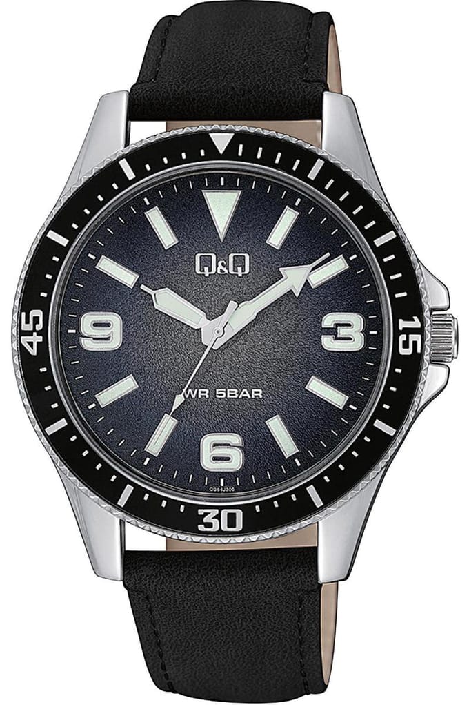 Q&Q QB64J305Y Black Men Fashion