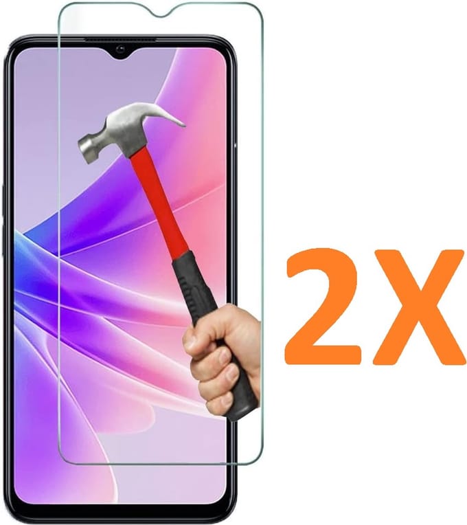 Screenprotector Glas - Tempered Glass Screen Protector Geschikt voor: Oppo A77 5G - 2x