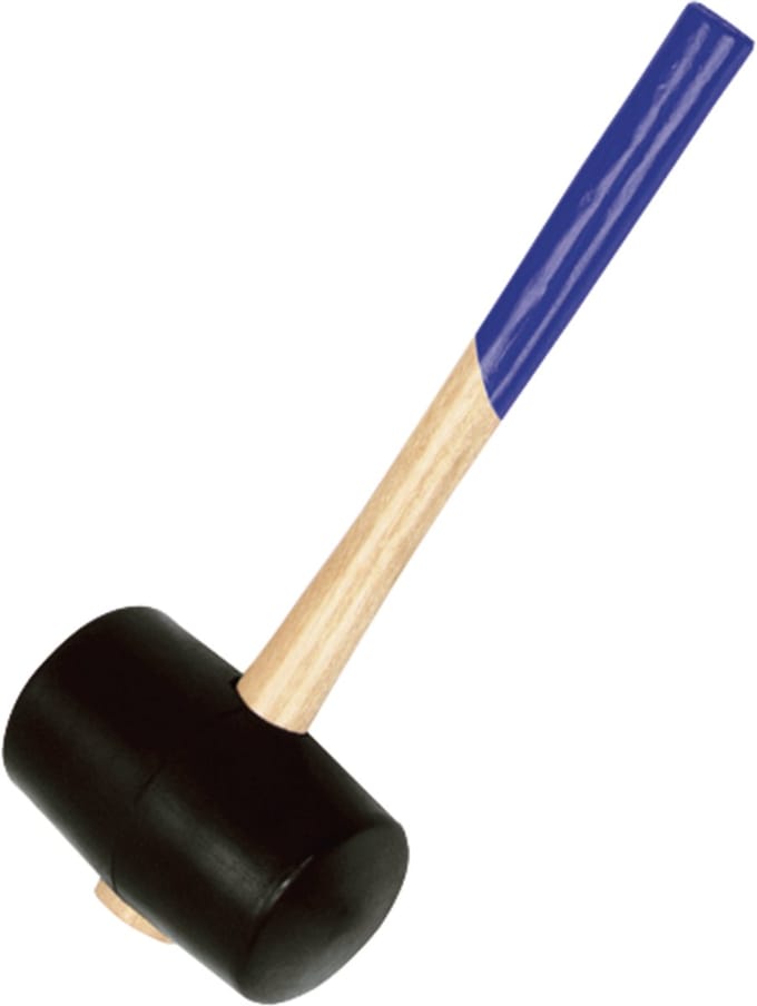 Ideal - Ovale Rubber Hamer - 370mm - Met Houten Handgreep
