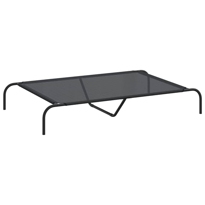 vidaXL - Hondenmand - verhoogd - 130x80x20 - cm - textiel - en - staal - zwart