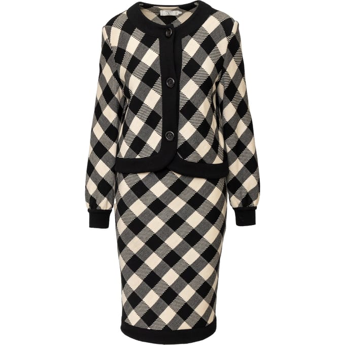 Valentino Studio geruite wollen set - jaren '90