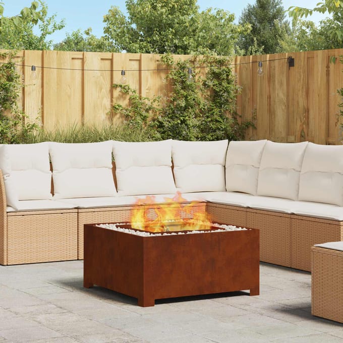 vidaXL - Vuurkom - Roestig - 80 - x - 80 - x - 40 - cm - weervast - staal