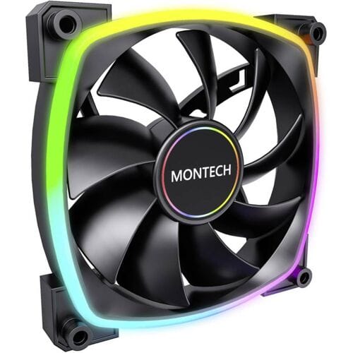 MONTECH Montech AX140 PWM ARGB Lüfter - 140mm, schwarz PC-ventilator Zwart (b x h x d) 140 x 140 x 25 mm Incl. LED-verlichting