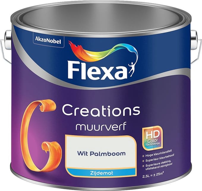 Flexa - Creations Muurverf Zijdemat - Wit Palmboom - Mengverf - 2,5 L