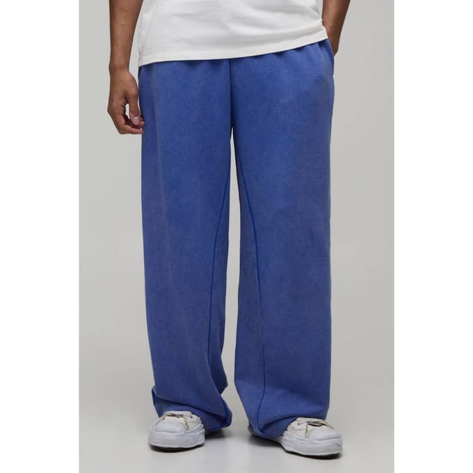 Balloon Fit Gewassen Loopback Joggingbroek | Blue | Size Medium