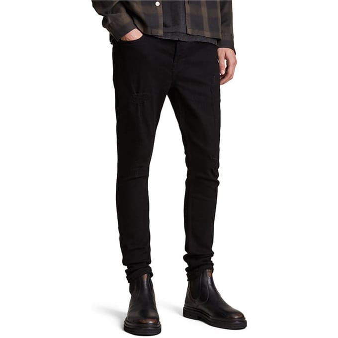 AllSaints Cigarette Damaged Black Größe: W28 | Slim Jeans Outlet | Herren | Schwarz