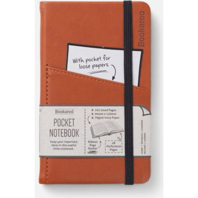 Bookaroo A6 Pocket Notebook- Brown