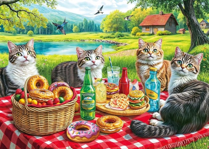 Puzzel 500 stukjes - Legpuzzel volwassenen - Ontspanning thuis - Gerecycled karton - 49x35 cm - Camping kat