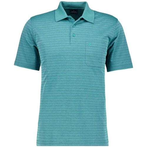 Ragman Polo Duo Fine Line Soft Knit Easy Care Emerald / male