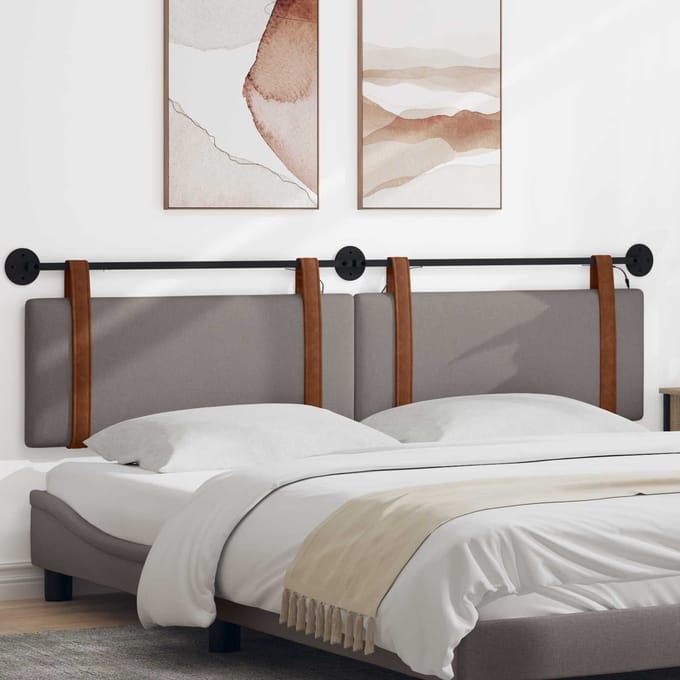 vidaXL - Hangend - hoofdbord - Taupe - Antiek - PU