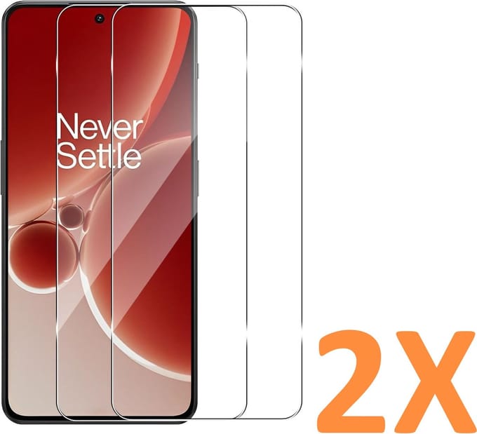 Screenprotector Glas - Tempered Glass Screen Protector Geschikt voor: OnePlus Nord 3 - 2x
