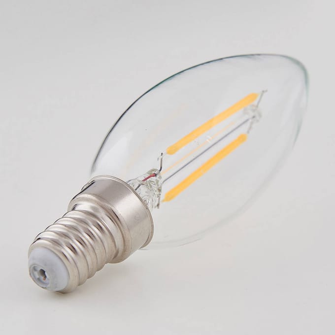 Lindby LED lamp, kaarsvormig, E14, 2 W, helder, 2.700 K