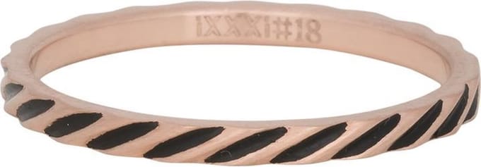 iXXXi Vulring 2mm Slanting Stripes Roségoudkleurig - maat 17