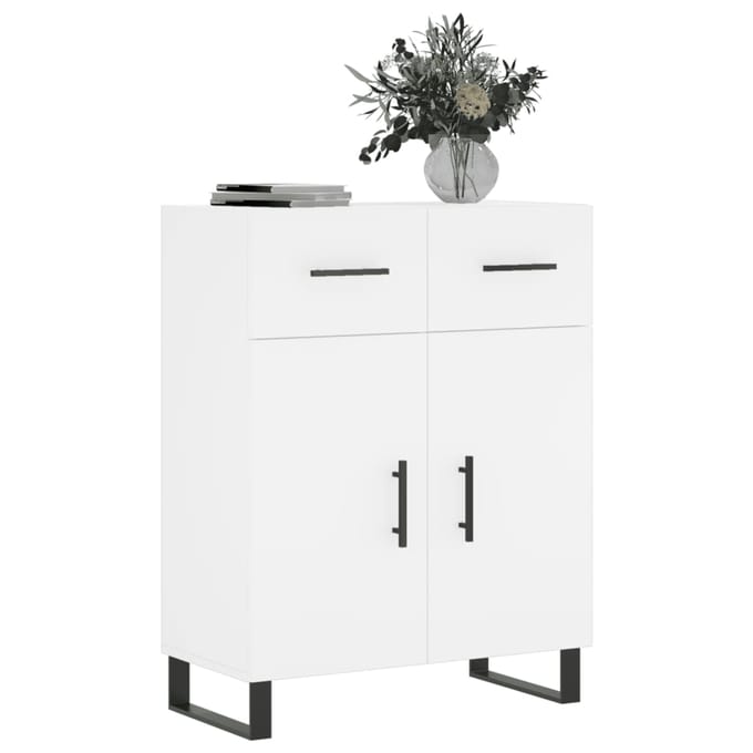 vidaXL - Dressoir - 69,5x34x90 - cm - bewerkt - hout - wit