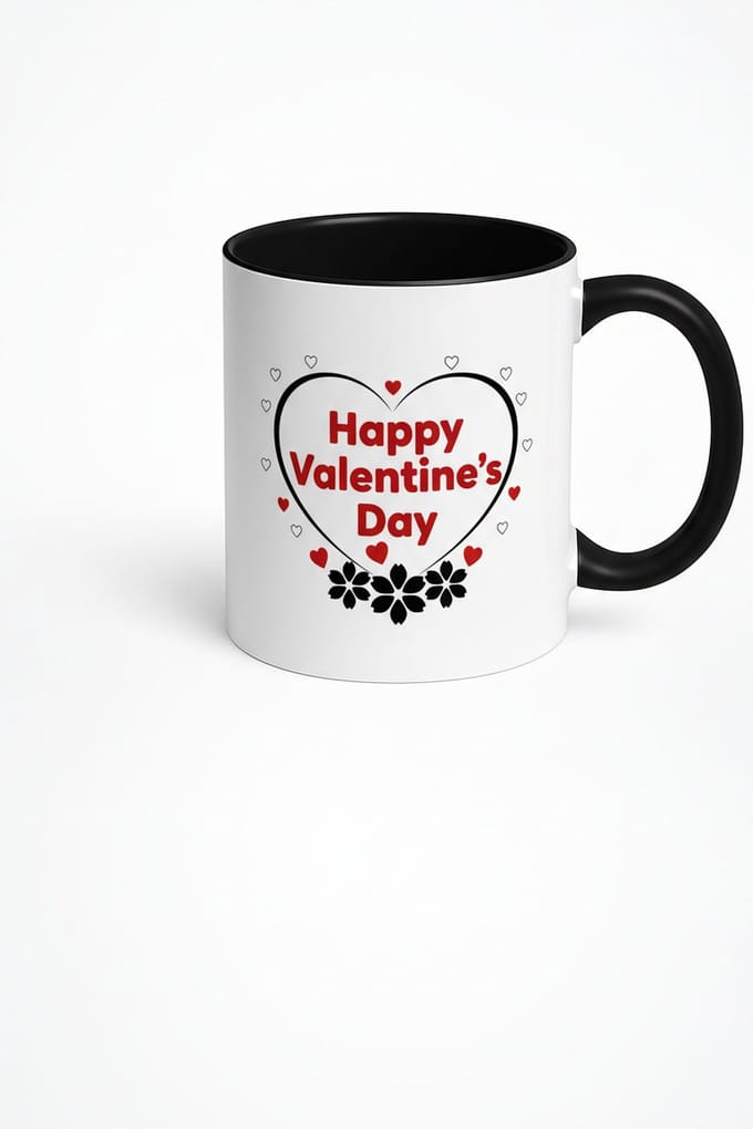 Valentijnsdag Mok Happy Valentine's Day Hart Design - Romantisch Cadeau Liefde
