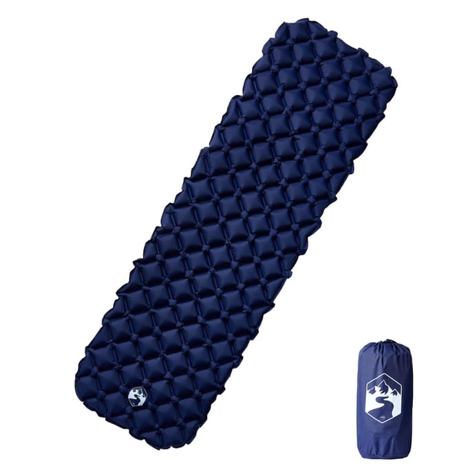 vidaXL - Kampeermatras - opblaasbaar - 190x58x6 - cm - 1-persoons - marineblauw