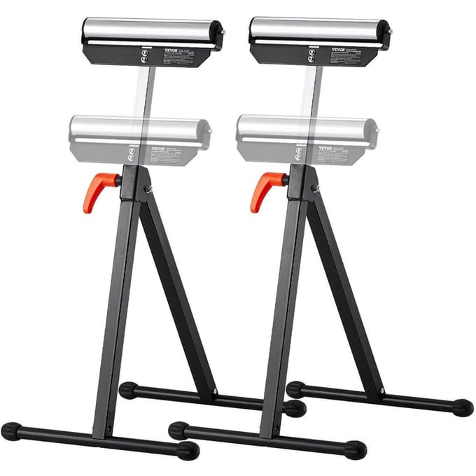 2 Stuks Houtbewerking Roller Stands Maximaal Belastbaar 135 lb Verstelbaar 26.8-42.5 in