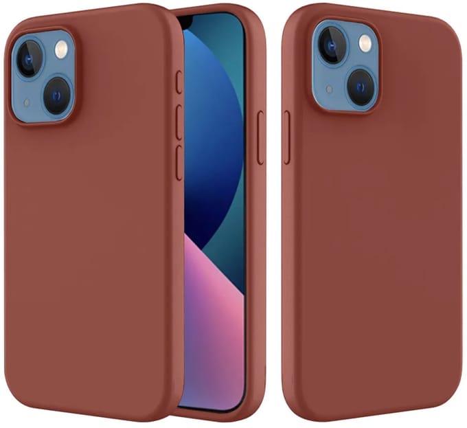 MobyDefend Hoesje - Geschikt voor iPhone 14 - Matte Siliconen Backcover - Terracotta