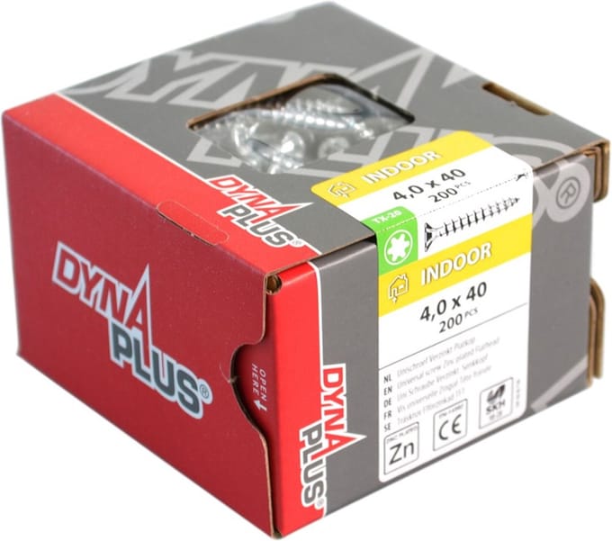 Dynaplus - Constructieschroef - Torx 40 platkop - 8,0 x 280mm - Verzinkt - Deeldraad (50 stuks)