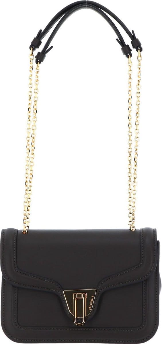 COCCINELLE Leren Schoudertas Avondtas Marvin Twist Handbag Bark Bruine