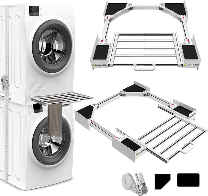 Impaqt wasmachine droger stapelkit met lade droogrek