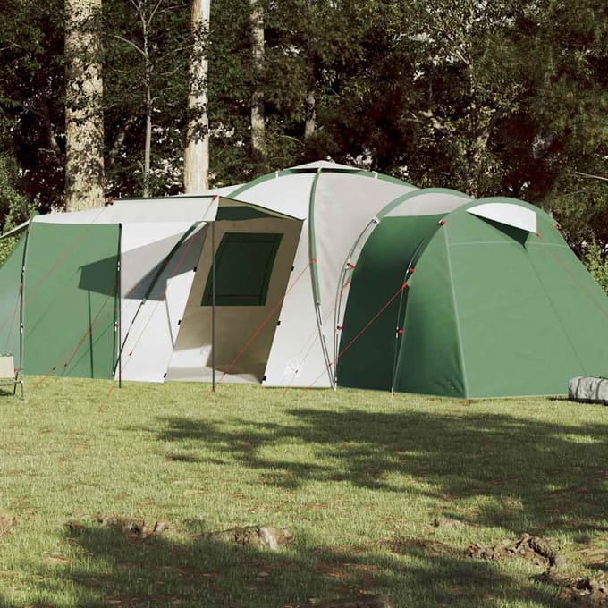 Vidaxl Tente Familiale, 12 Personnes, Dôme, Verte, Imperméable