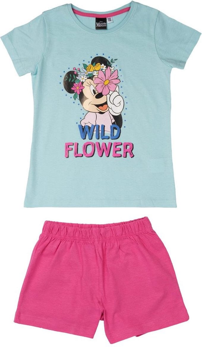 Disney Minnie Mouse Pyjama / Shortama - Mintgroen / Roze - Katoen - maat 122/128