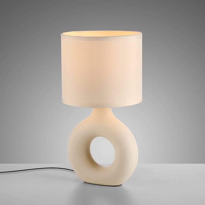 JUST LIGHT. GmbH JUST LIGHT. Carara tafellamp, keramische voet, beige