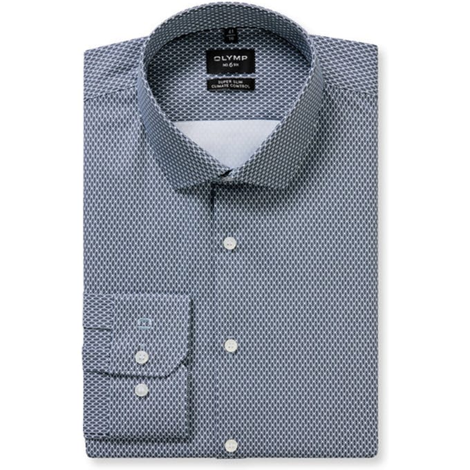 OLYMP No. Six 24/Seven Overhemd, super slim, Modern Kent, Bleu