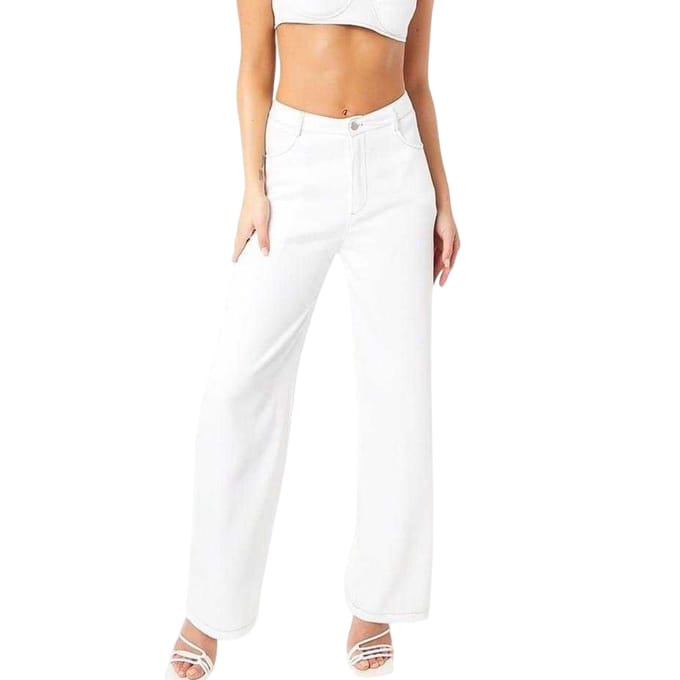 Missy Empire Dames/dames broek met rechte pijpen (Wit)