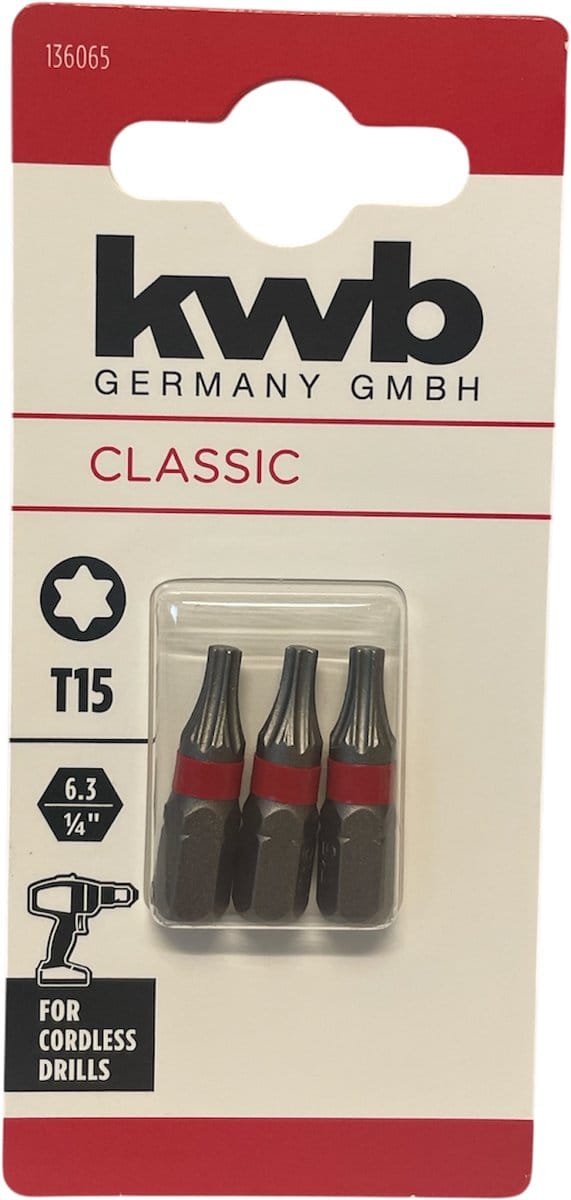 KWB 3 bitjes standaard 25mm T15
