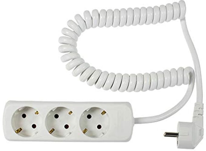 3-Weg Stopcontactstrip met 2,5 meter Kabellengte, IP20, 230V/16A