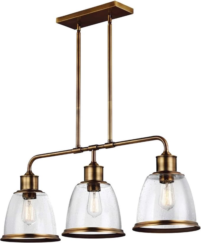 Feiss LED Hanglamp Hobson | 3X E27 Max 60W | Dimbaar | Aged Brass