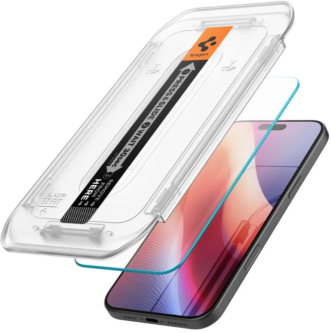 Spigen Screen Protector Geschikt voor Apple iPhone 16 Pro Max - EZ Fit GLAS.tR - 9H Tempered Glass - Case Friendly - Gemakkelijke Installatie - 1-Pack