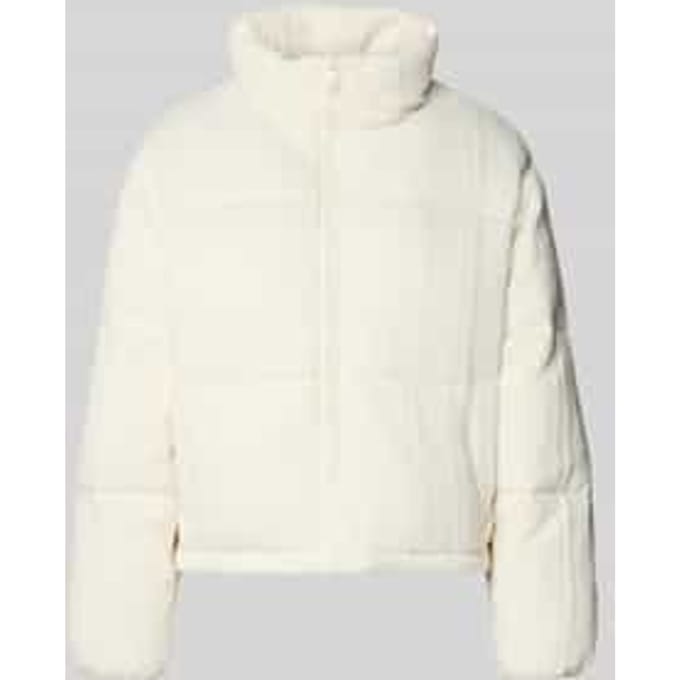 Gewatteerd jack met opstaande kraag en labelstitching