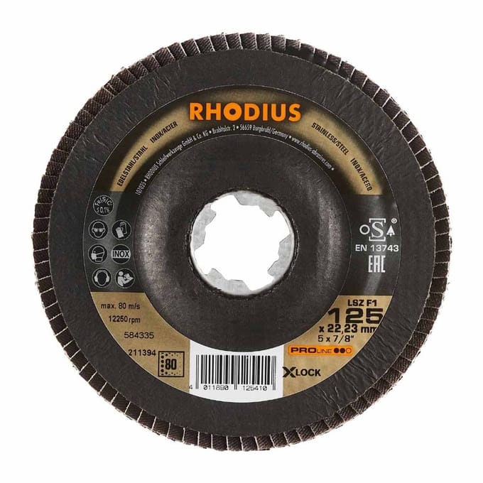 Rhodius - Lamellenschijf - Pro - 125 mm - K80 - X-Lock LSZ F1