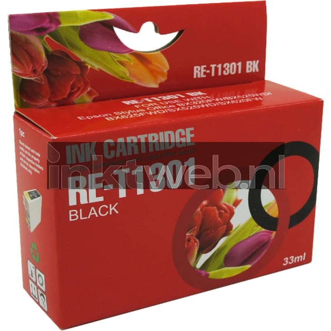 FLWR - Toner / T1301 / Zwart - Geschikt voor Epson