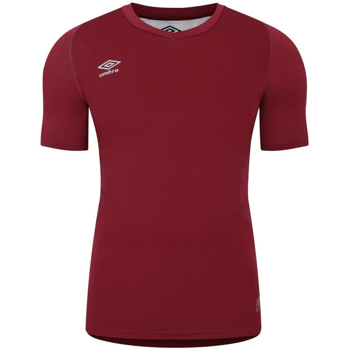 Umbro Unisex Elite V-hals Base Layer Top voor volwassenen (Nieuw Claret)