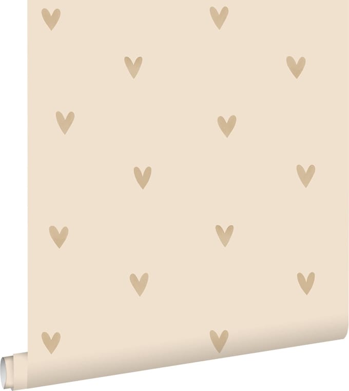 ESTAhome behang hartjes beige - 53 cm x 10.05 m - 139769