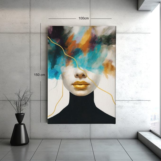 Canvas Schilderij – Abstracte Vrouw – Moderne Kunst op Canvas – 120x80x2 cm