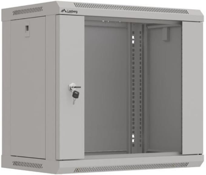 Lanberg 19 Inch Wandkast 9U - 540x350 mm - Glazen Deur - Grijs - FlatPack