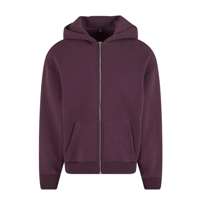 Build Your Brand Fluffy Sweatshirt Met Rits Paars XL Man