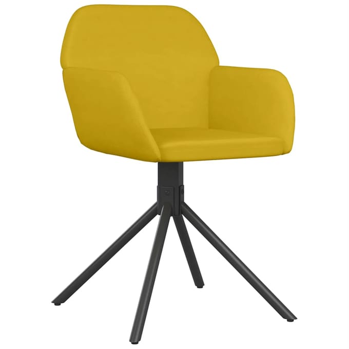 vidaXL - Eetkamerstoelen - draaibaar - 2 - st - fluweel - geel