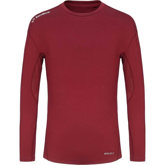Sondico Heren Core Base Layer Top met lange mouwen (Bourgondië)