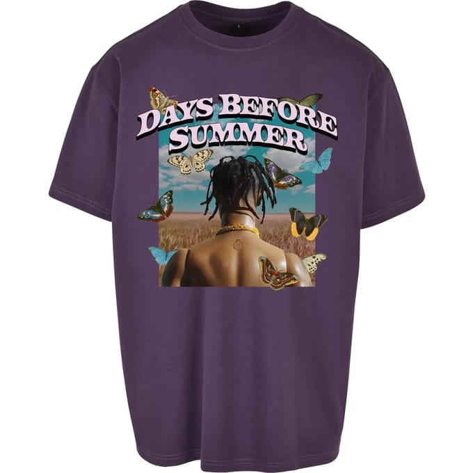 Mister Tee - Days Before Summer Oversize Heren Tshirt - 5XL - Paars