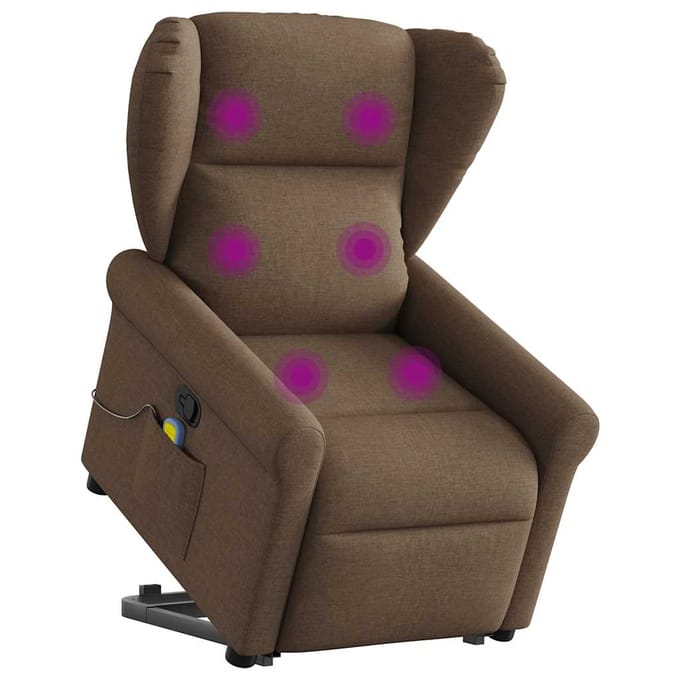 vidaXL - Sta-op-massagestoel - verstelbaar - stof - bruin