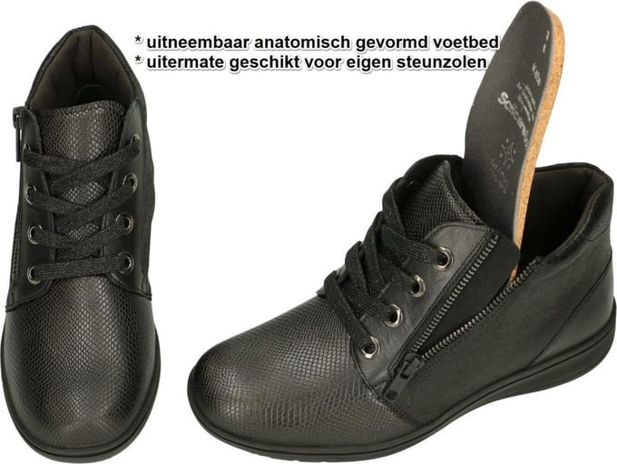 Solidus -Dames - zwart - bottines - maat 36