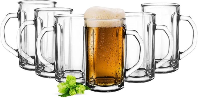 Glasmark Bierglazen - Bierpullen - transparant glas - 6x stuks - 500 ml - Oktoberfest