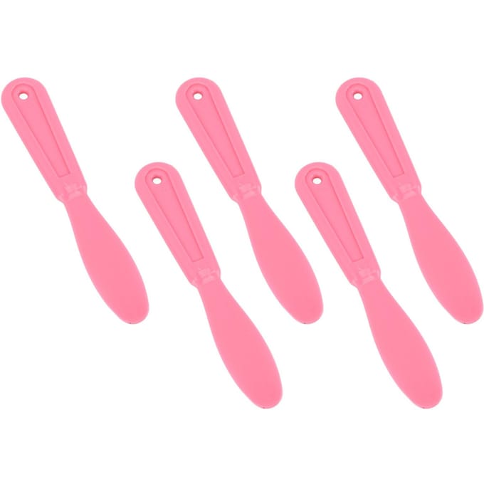 5 STUKS Plamuurspatel Plastic Ergonomisch Ontwerp Gemakkelijk te Reinigen Slijtvast Mengspatel rozerode kleur